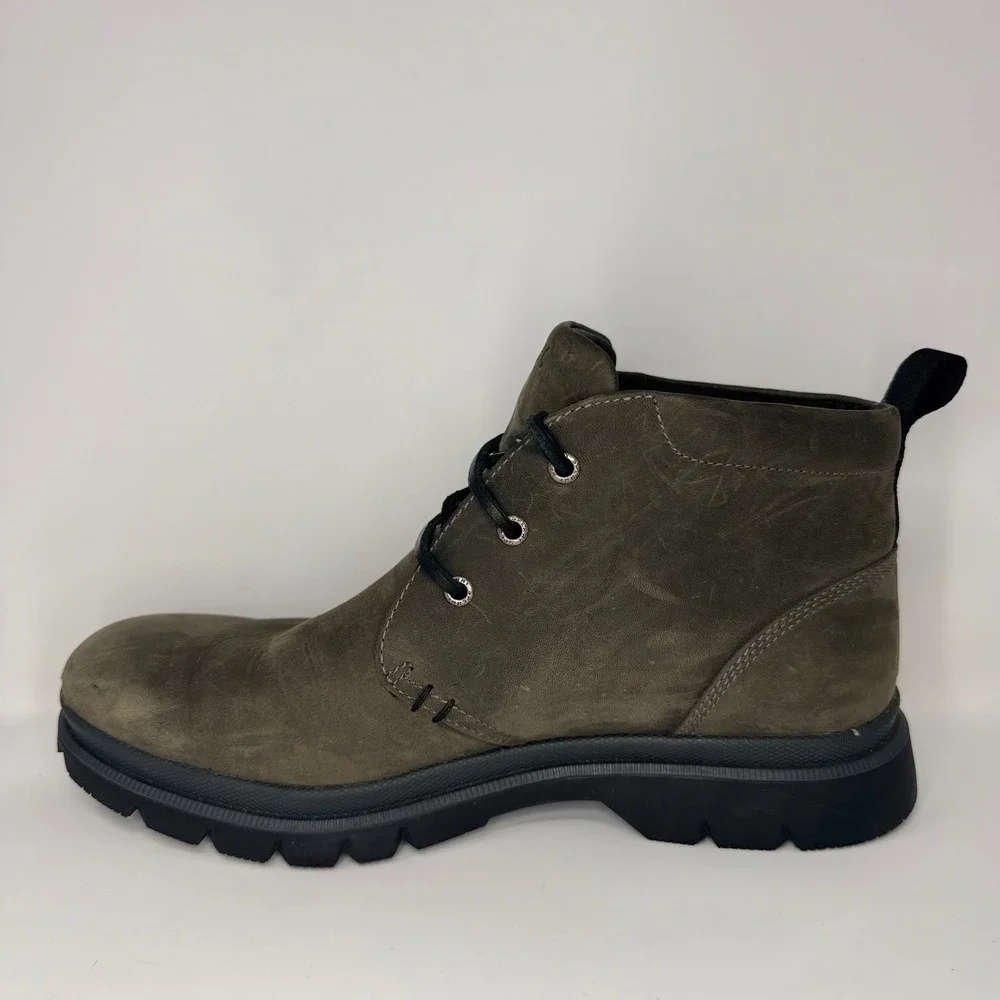 Sperry Mens 11 Watertown Chukka Boots Olive Green Leather Waterproof STS19715